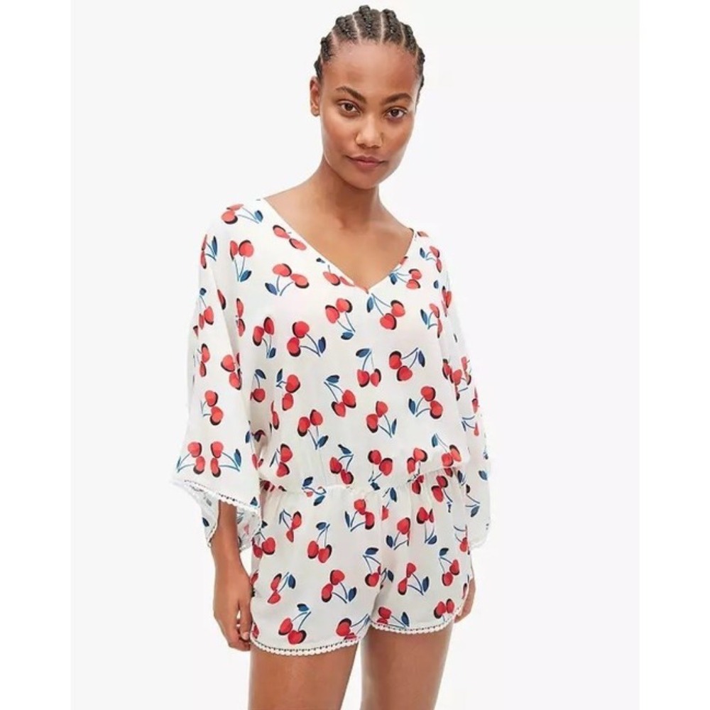 Kate Spade Cherry Toss Romper Women's Beachy Preppy Cottagecore